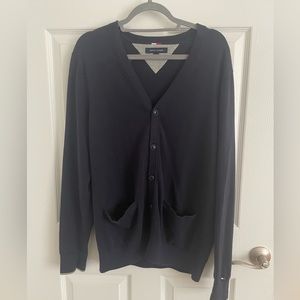 Tommy Hilfiger Mens Sweater Cardigan Navy Blue
